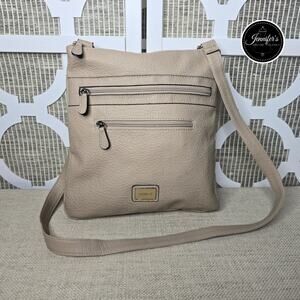 Rosetti Beige/Tan Faux Leather Large Crossbody